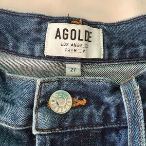 Agolde Blue High-Rise Straight Jeans